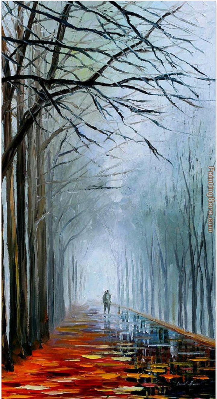 Foggy Path painting - Leonid Afremov Foggy Path art painting